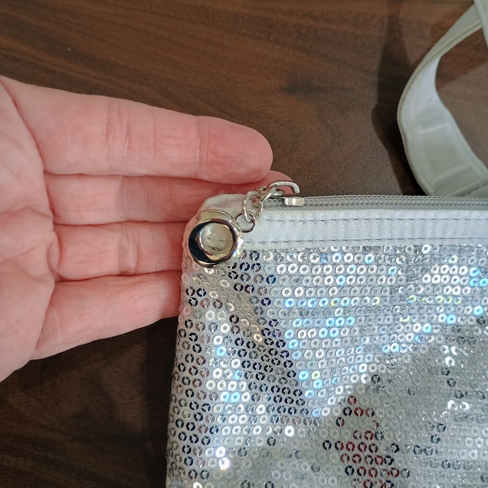 Glamorous Silver Sequin Shoulder Bag - Picture 3 of 11
